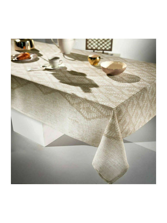Saint Clair 1026 Polyester Stain Resistant Tablecloth Natural 140x180cm