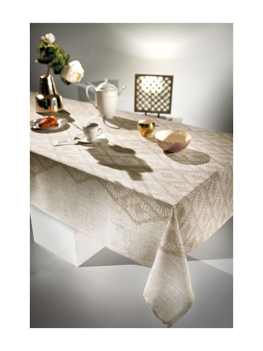 Saint Clair 1026 Polyester Stain Resistant Tablecloth Natural 140x250cm