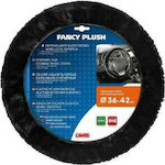 Lampa Car Steering Wheel Cover Fancy Flush with Diameter 36-42cm Γούνινο/Χνουδωτό Synthetic Black L3296.2