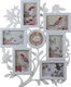 Keskor Flower Multi Picture Frame Wall-mounted Plastic 7 Photos with White Frame