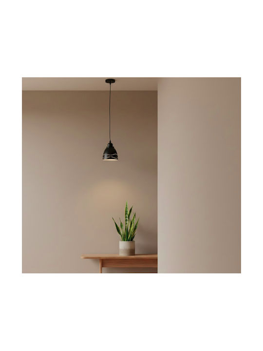 GloboStar Laguna Pendant Light Black Bell with Socket E27 12.5x12.5cm