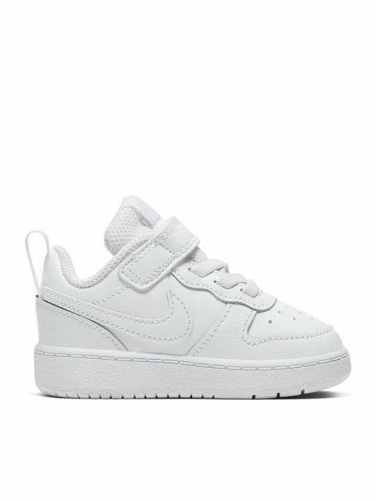 Court Borough Low 2 Kids Sports Shoes With Hoop & Loop Closure White