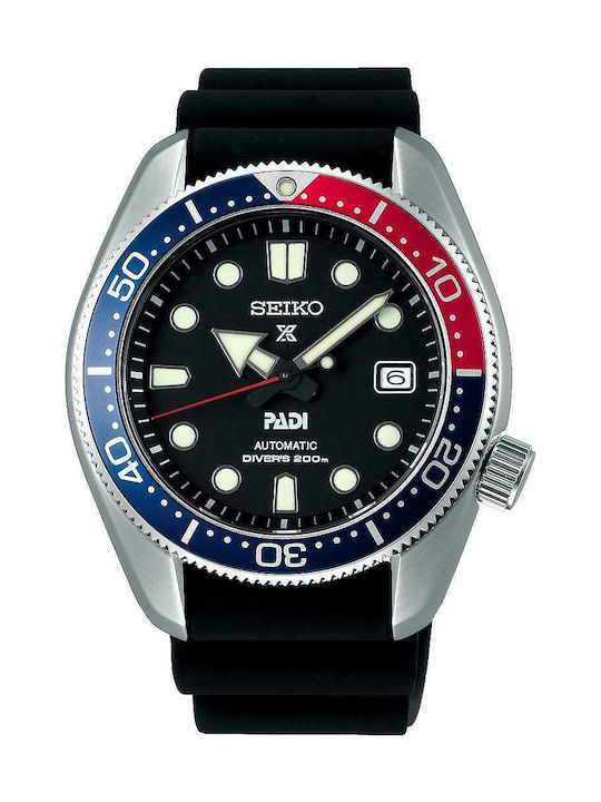 Seiko Prospex Padi Automatic Watch with Rubber Strap Black