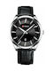 Curren Watch Battery with Leather Strap Black