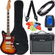 Harley Benton JA-60 Set Electric Guitar and SS Pickup Configuration Sunburst JA-60 SB