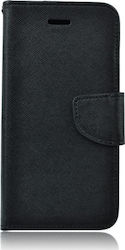 Fancy Brieftasche Synthetisches Leder Schwarz (Redmi Note 8 Pro)