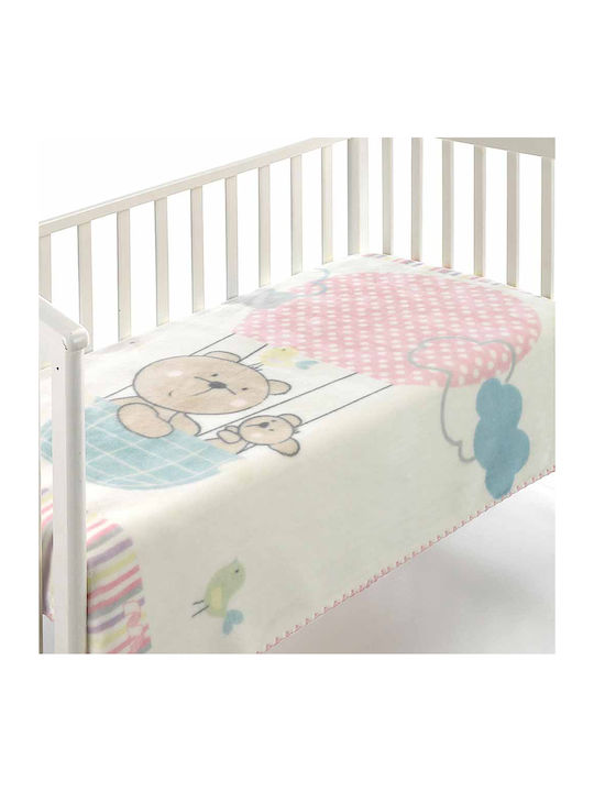 Morven Κουβέρτα Κούνιας Kidz C75 Βελουτέ Ροζ 110x140εκ.