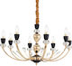 Ideal Lux Vanity SP8 Chandelier Candlestick 8xE14 Gold 206622