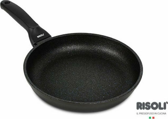 Risoli Blackplus Τηγάνι από Χυτό Αλουμίνιο με Επίστρωση από Πέτρα μαύρο 20cm
