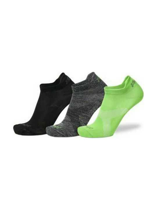 Xcode Ultra Lite Αθλητικές Κάλτσες Μαύρες/Γκρι/Πράσινες 3 Ζεύγη