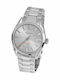 Jacques Lemans Derby Ανδρικό Ρολόι 41mm Μπαταρίας με Ασημί Μεταλλικό Μπρασελέ