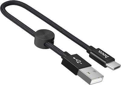 Hoco Braided USB to Lightning Cable Μαύρο 0.25m (HOC-X35i-BK)