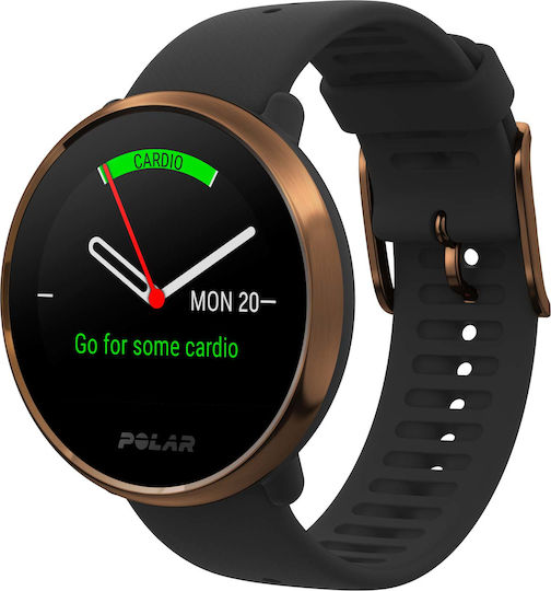 Polar Ignite 43mm Αδιάβροχο Smartwatch με Παλμογράφο (Copper Silicone)