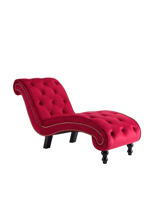 Velvet Recliner Red L145xW52xH77cm