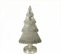 Zaros Christmas Decorative Glass Tree Cone 32cm White