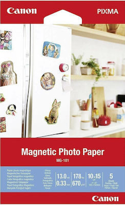 Canon MG-101 Photo Paper Magnetic A6 (10x15) for Inkjet Printers 5 Sheets