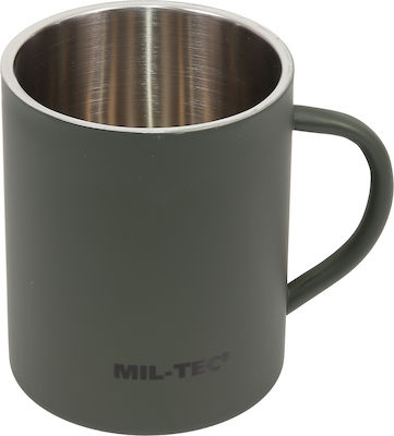 Mil-Tec Insulated Mug Sticlă pentru Camping Cană din oțel inoxidabil verde 450ml 14603500