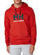 Herren Sweatshirt Jacke mit Kapuze und Taschen Rot