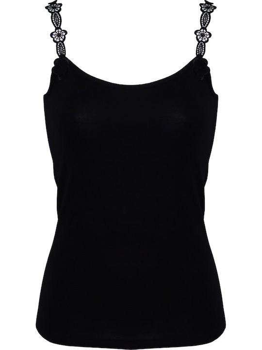 Helios Women's T-Shirt with Spaghetti Strap Black