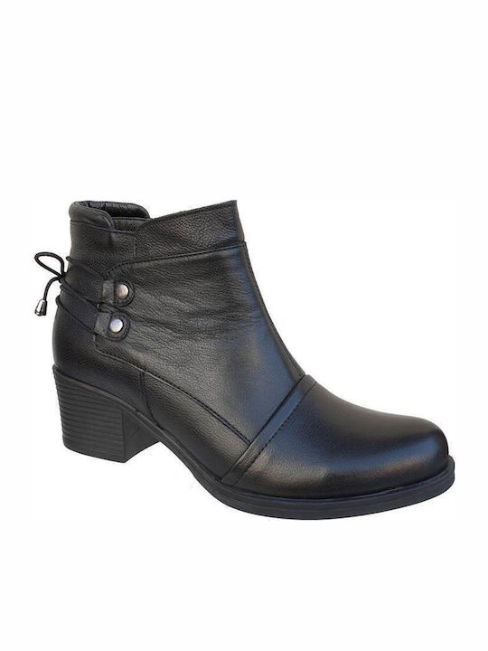 19201 Leather Women's Ankle Boots Black