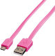 Roline Flat USB 2.0 spre micro USB Cablu Roz 1m (11.02.8762) 1buc