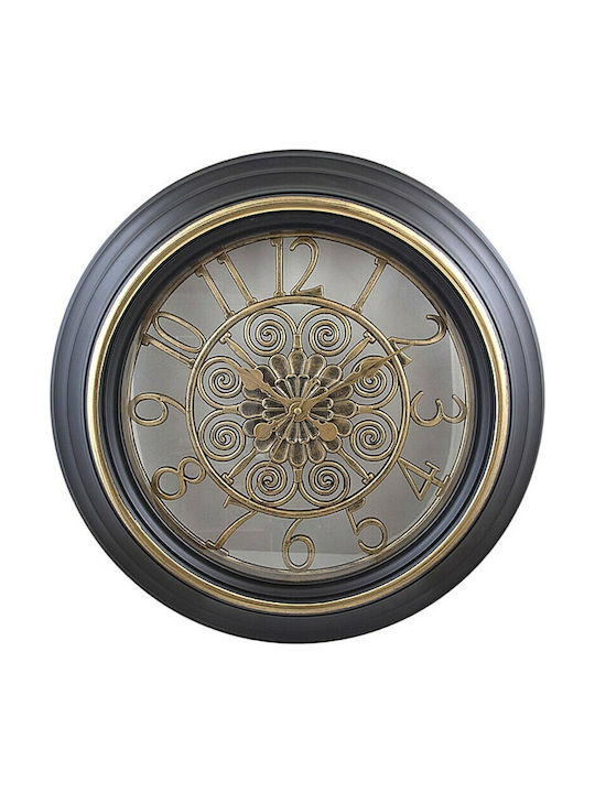 Ρολόι Τοίχου Γίγας Vintage Ξύλινο Αντικέ 50cm