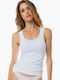 Women's Sleeveless Cotton T-Shirt White 2Pack