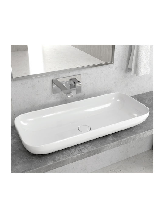 Karag Premium Vessel Sink Porcelain 90x40x13cm White