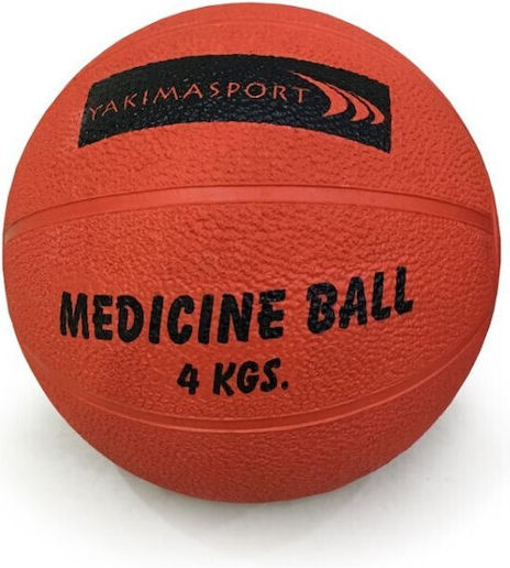 Yakimasport Μπάλα Medicine 23cm , 4kg σε Κόκκινο Χρώμα