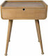 Bedside Table of Solid Wood 57x40x70cm