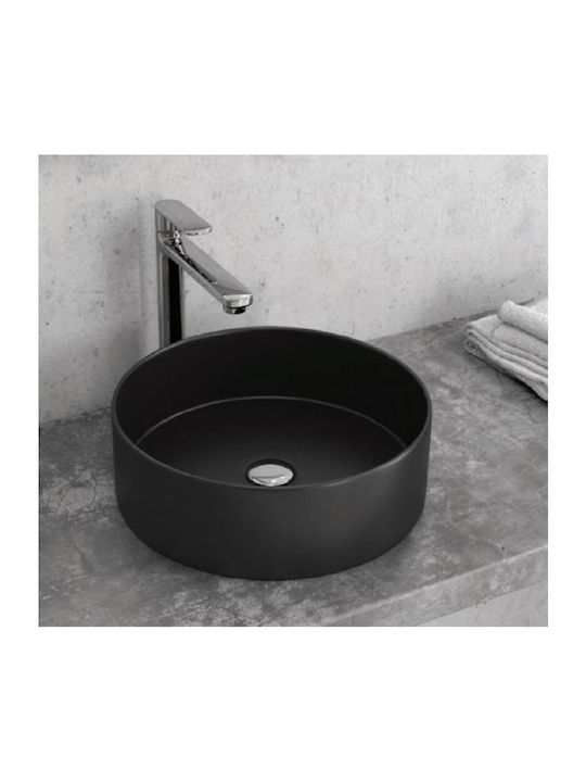 Karag LT3134 LT3134-MMB Vessel Sink Porcelain 35.5x35.5x12cm Black Matt