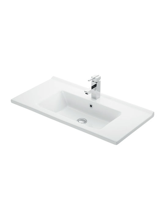 Karag Etna Wall Mounted Wall-mounted / Vessel Sink Porcelain 85x45x16.5cm White