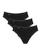 Sloggi 24/7 Tai Baumwolle Damen Slip 3Pack mit Spitze Schwarz