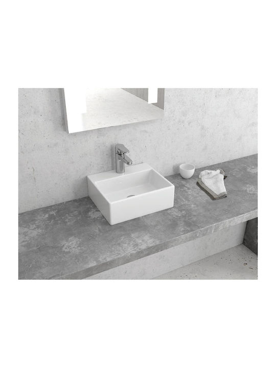 Karag Deasupra Blatului Chiuvetă Porțelan 34x29.5x12cm Alb