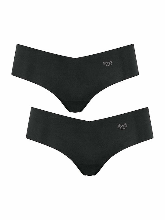 Zero Hipster Γυναικεία Slip 2Pack χωρίς Ραφές Μαύρα