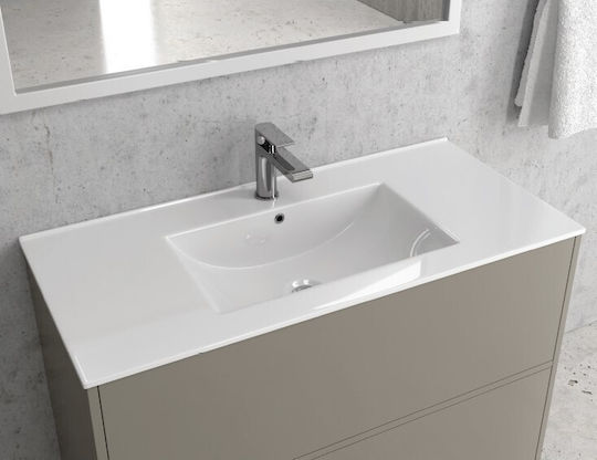 Karag Ένθετος Νιπτήρας Πορσελάνης 101x47cm Λευκός Karag Ένθετος Νιπτήρας Πορσελάνης 101x47cm Λευκός