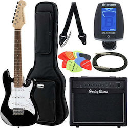 Harley Benton ST-Junior BK Bundle 1 Σετ Ηλεκτρική Κιθάρα ST Style με Θήκη Standard
