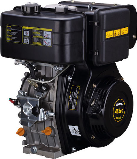 Loncin Κινητήρας Πετρελαίου 462cc 10.2hp Οριζόντιου Άξονα με Σφήνα και Μίζα