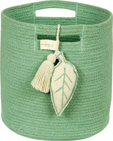 Lorena Canals Kinder Aufbewahrungskorb aus Stroh Leaf Grün 30x30x30cm 1Stück