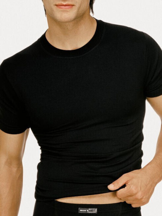 Helios Men's Undershirt Short-sleeved in Black ...