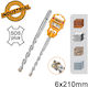 Ingco Four-Cut Drill S4L Carbide with SDS Plus Shank for Masonry 6x210mm