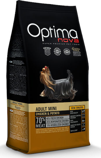 Optimanova Adult Mini Chicken & Potato 2кг Суха Храна без Зърнени храни за Възрастни Кучета от Малки Породи с Пилешко и Картофи