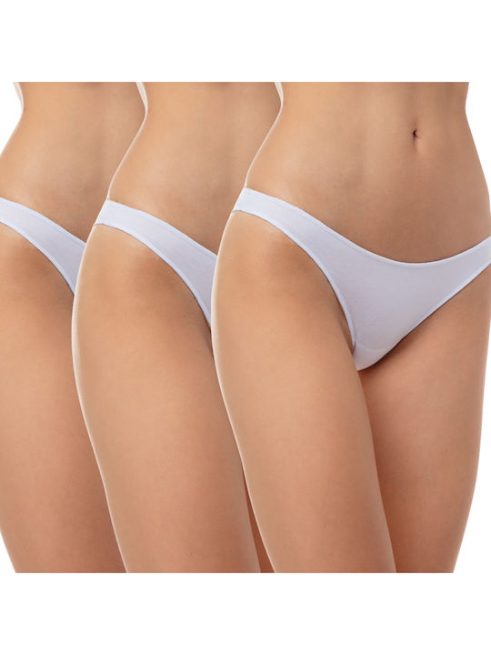Minerva Miss Βαμβακερά Дамско Слип 3Pack Бели