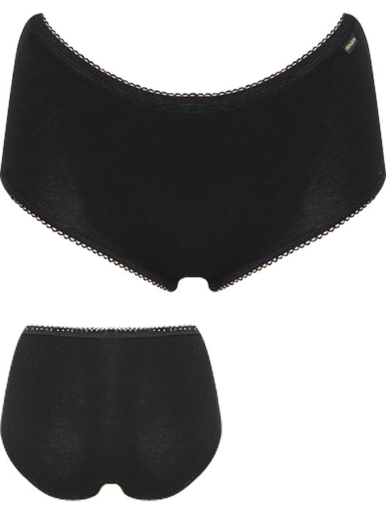 Βαμβακερά High Waist Women's Boxer 2Pack Black