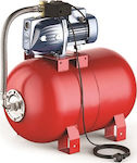 Pedrollo JSWm 2AX Single Stage Single Phase Water Pressure Pump with Horizontal 50 Litre Container 1.5hp