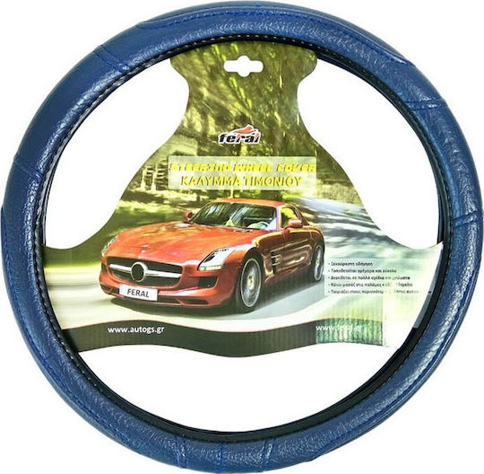 Auto Gs Auto-Lenkradabdeckung mit Durchmesser 36cm aus Kunstleder Blau