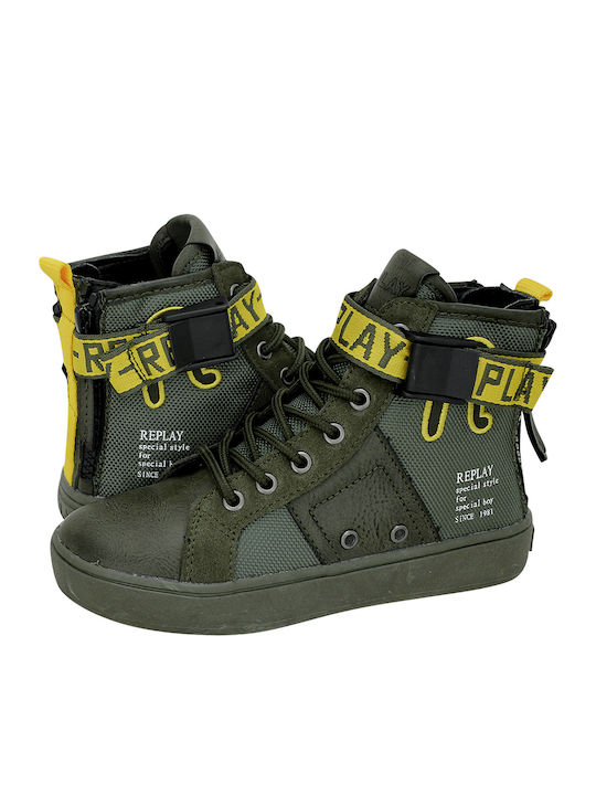 Replay Kids Boots with Velcro Khaki