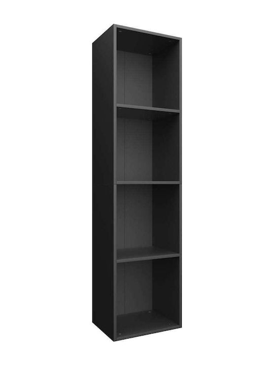 Floor Chipboard Bookcase Black 36x30x143cm