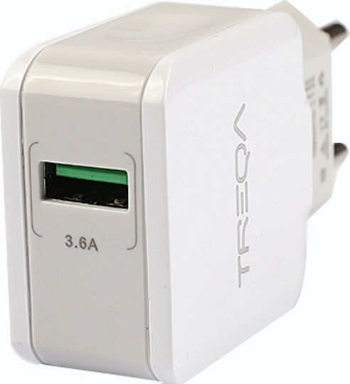Treqa Ladegerät ohne Kabel mit USB-A Anschluss Weißs (CH-617)