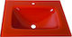 Gloria Glass Form Inset Sink Glass 60x46cm Orange